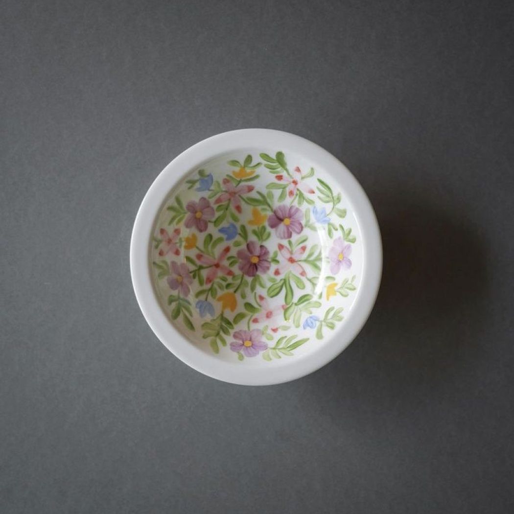 Håndmalet Skål med Blomster 3