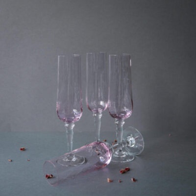 Pink Champagneglas, 4 stk.