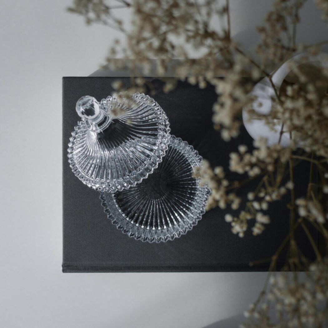 Antik glas bonbonniere