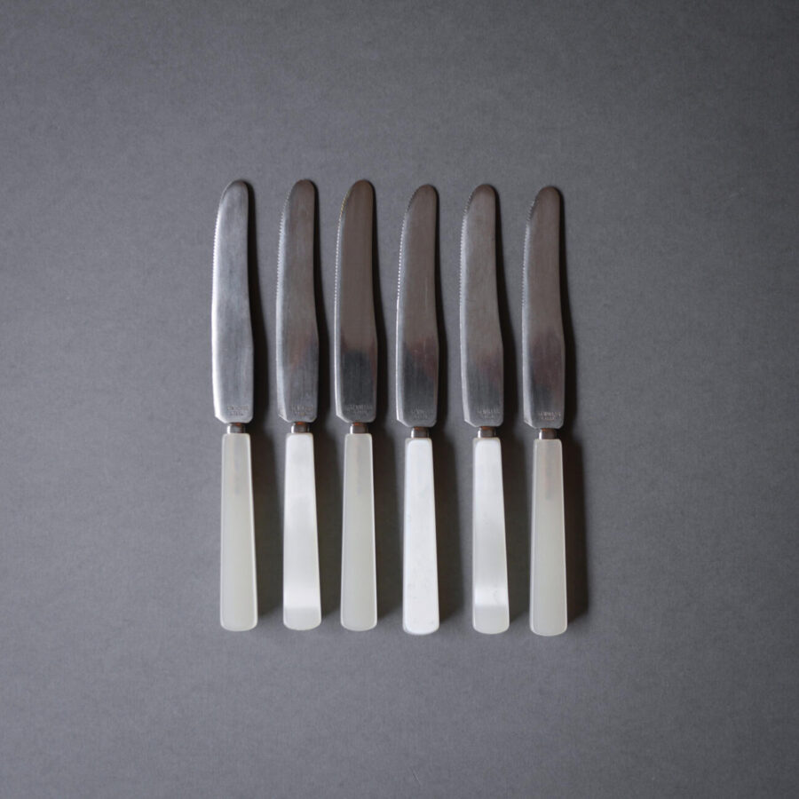Hvide vintage smørknive, 6 stk. 4