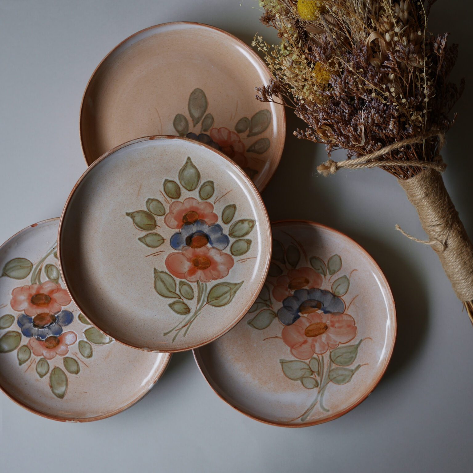 Blomstertallerkner, 4 stk. 3