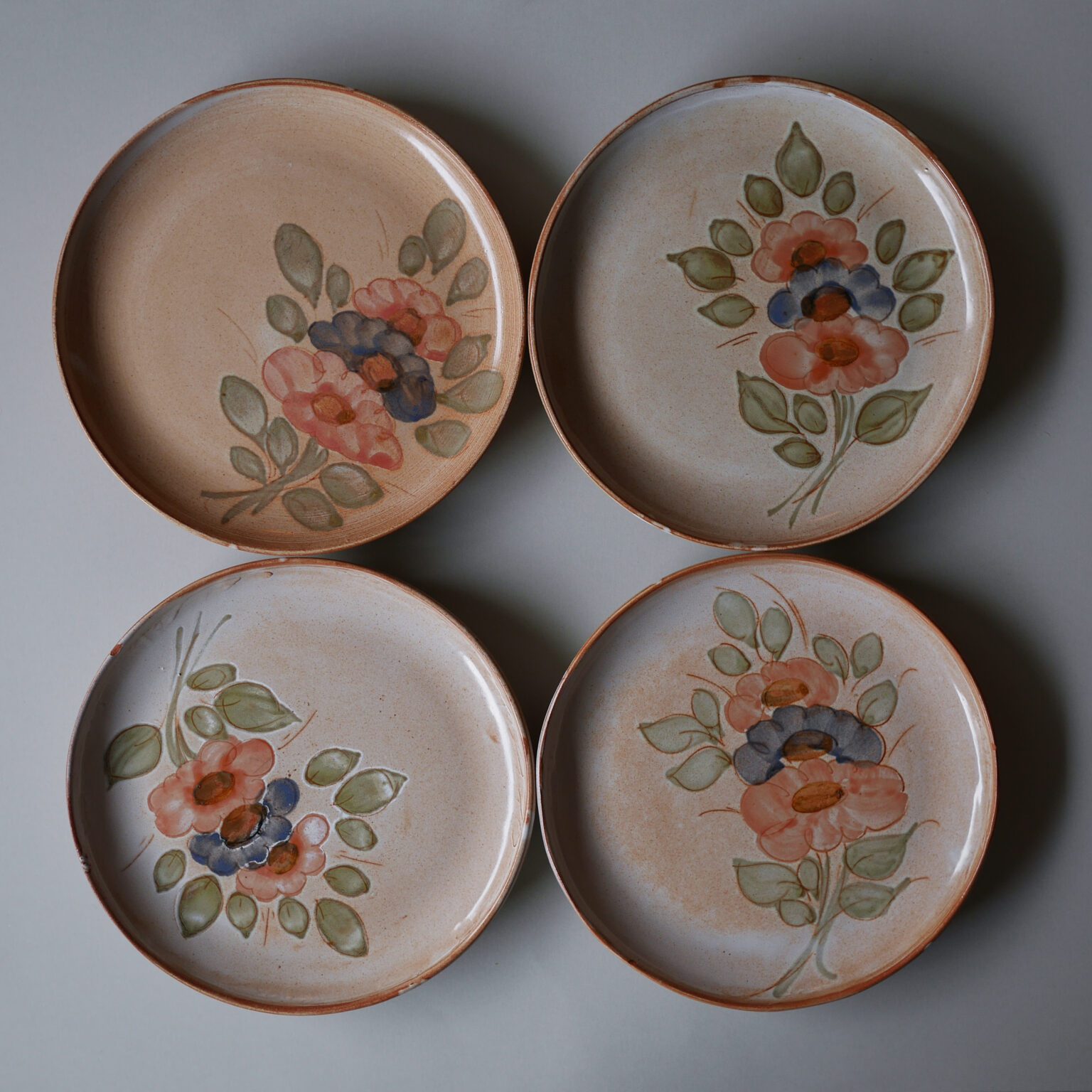 Blomstertallerkner, 4 stk. 4