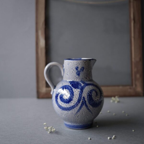 Grå Keramikkande med blå motiver