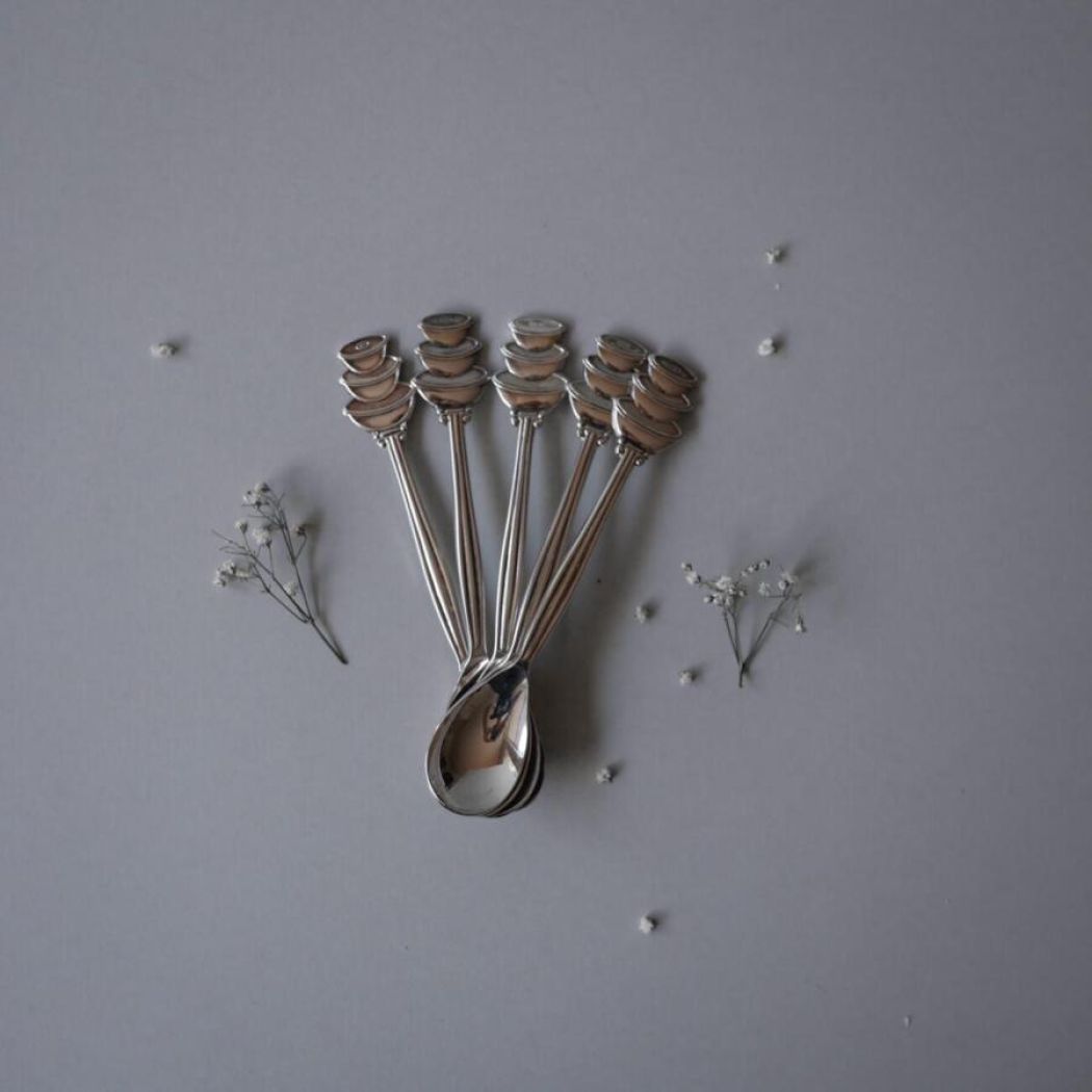 Små Sølv Teskeer, 5 stk.
