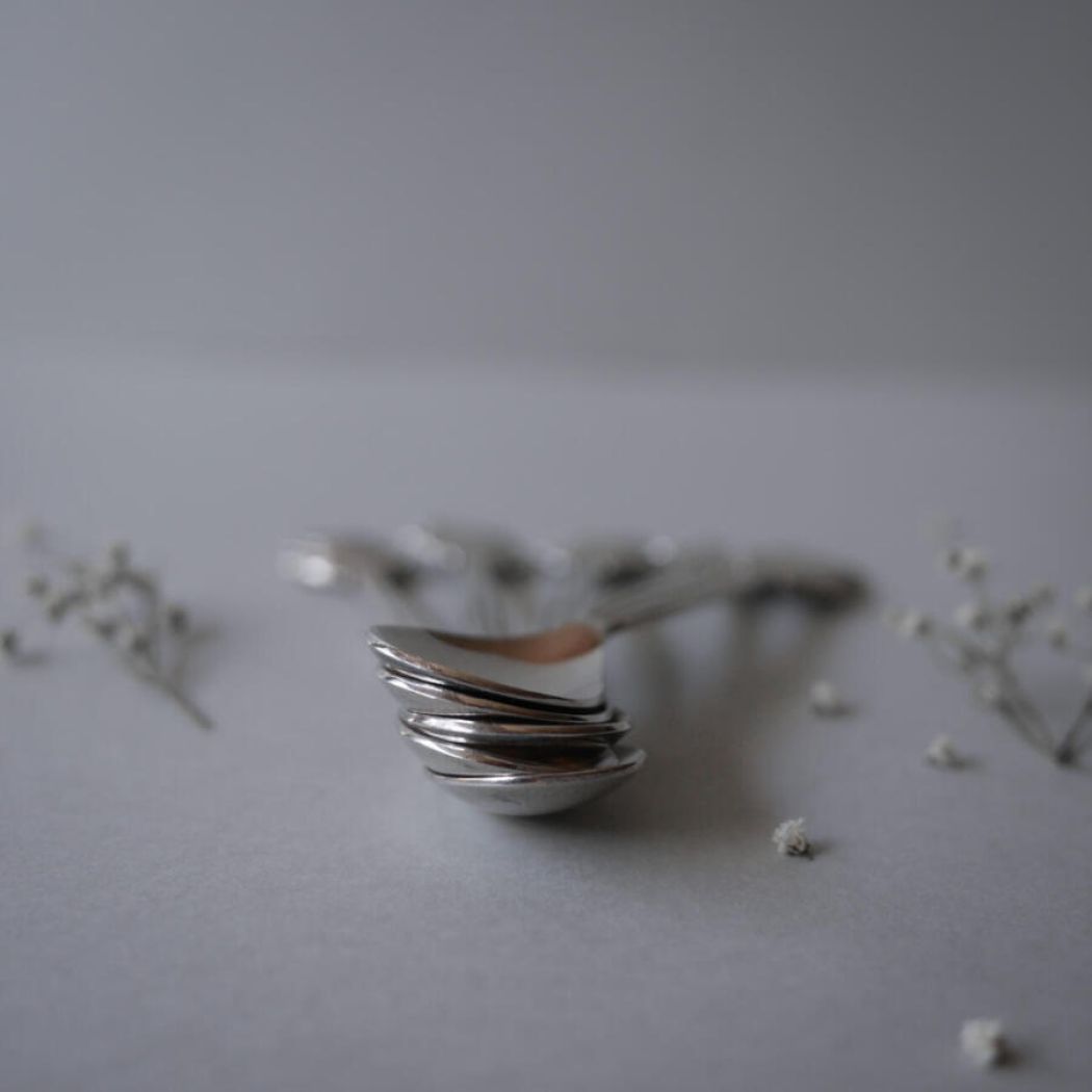 Små Sølv Teskeer, 5 stk. 1