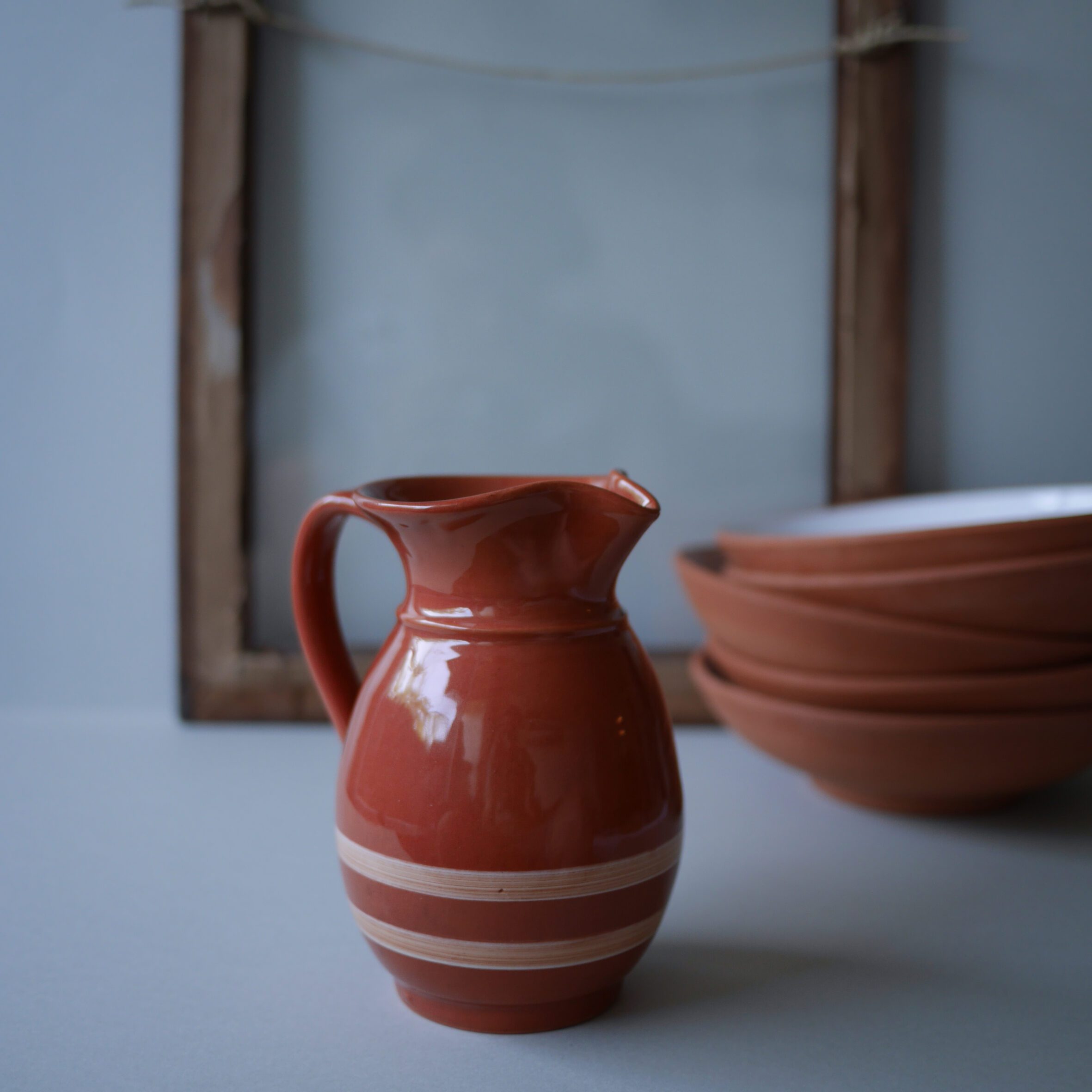 Lille brun vintage Keramikkande