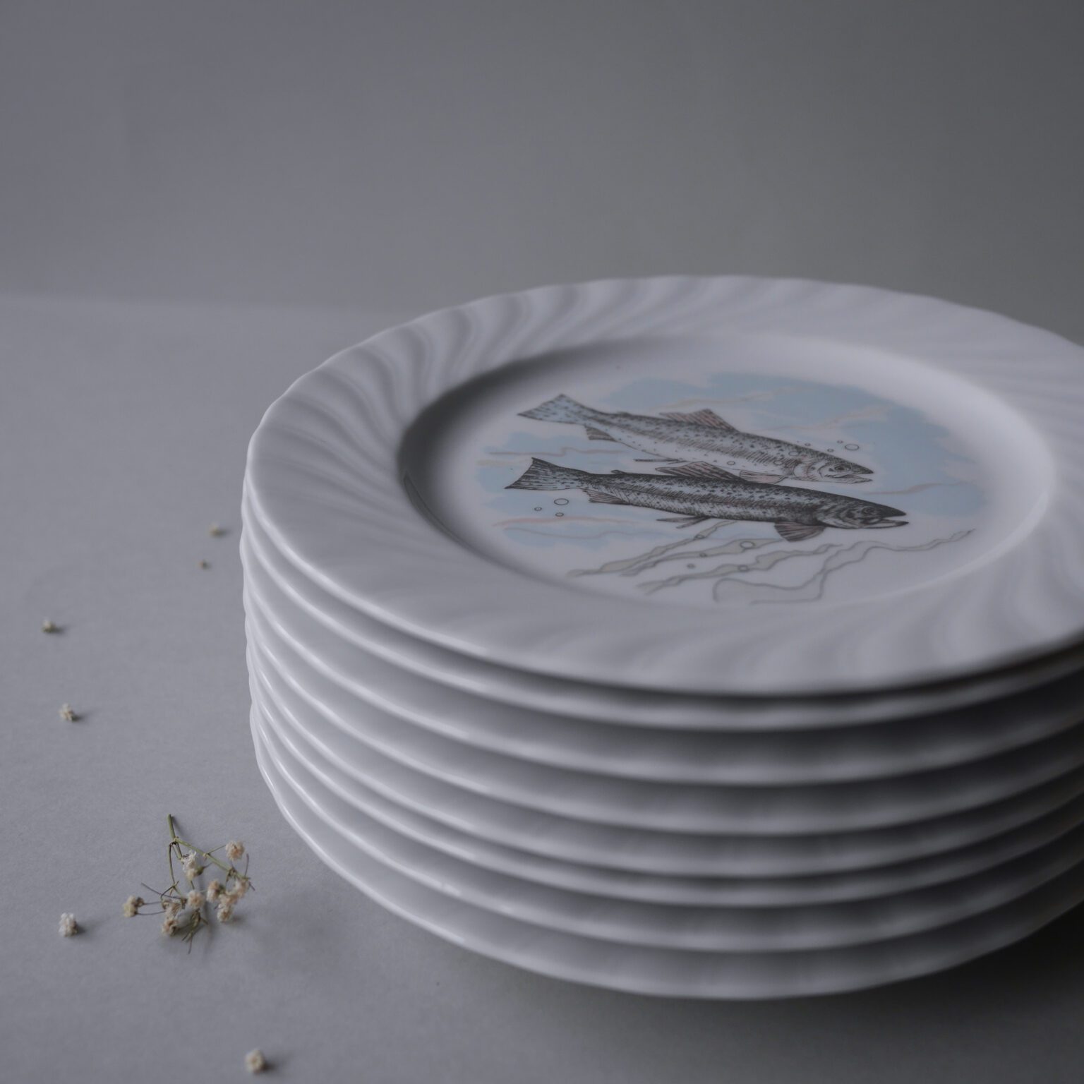 Fisketallerkner med swirl, 8 stk. 4