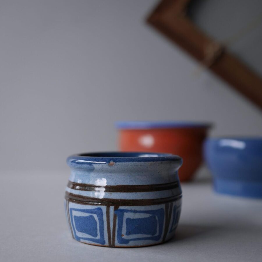 Blå Keramikskåle, 3 stk.