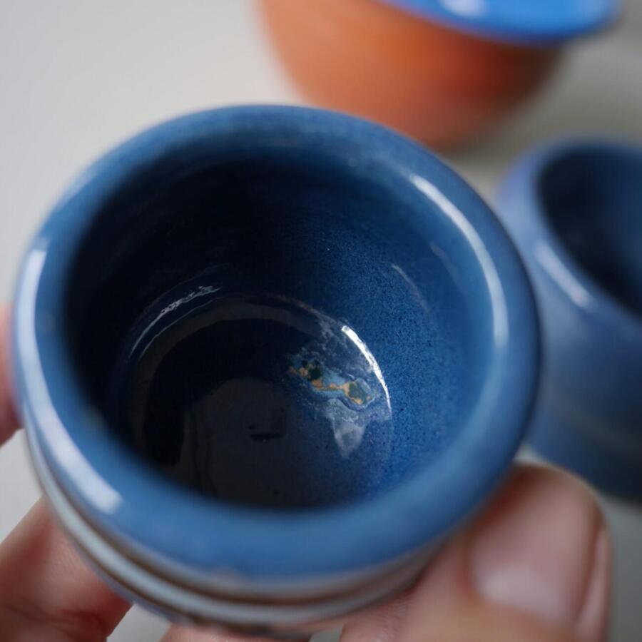 Blå Keramikskåle, 3 stk. 4
