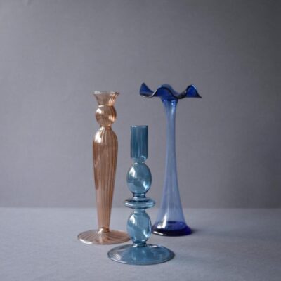 Glas Lysestager, 3 stk.