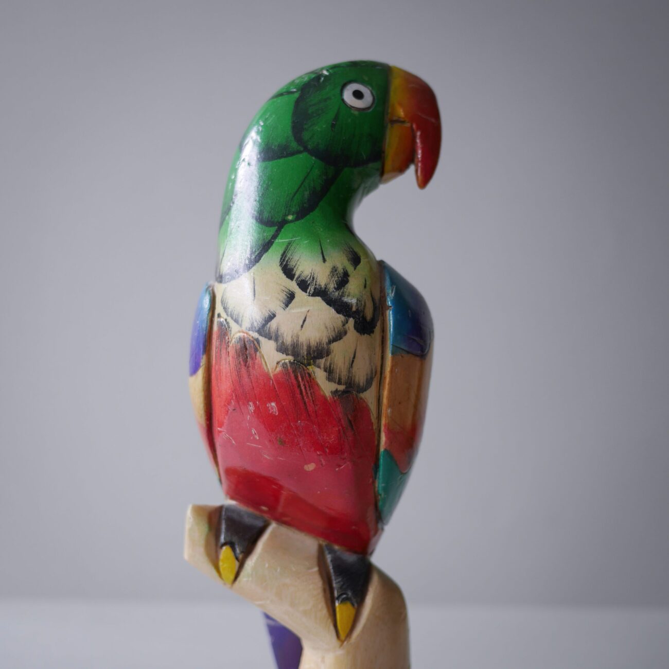 Papegøje Figur i Træ 3