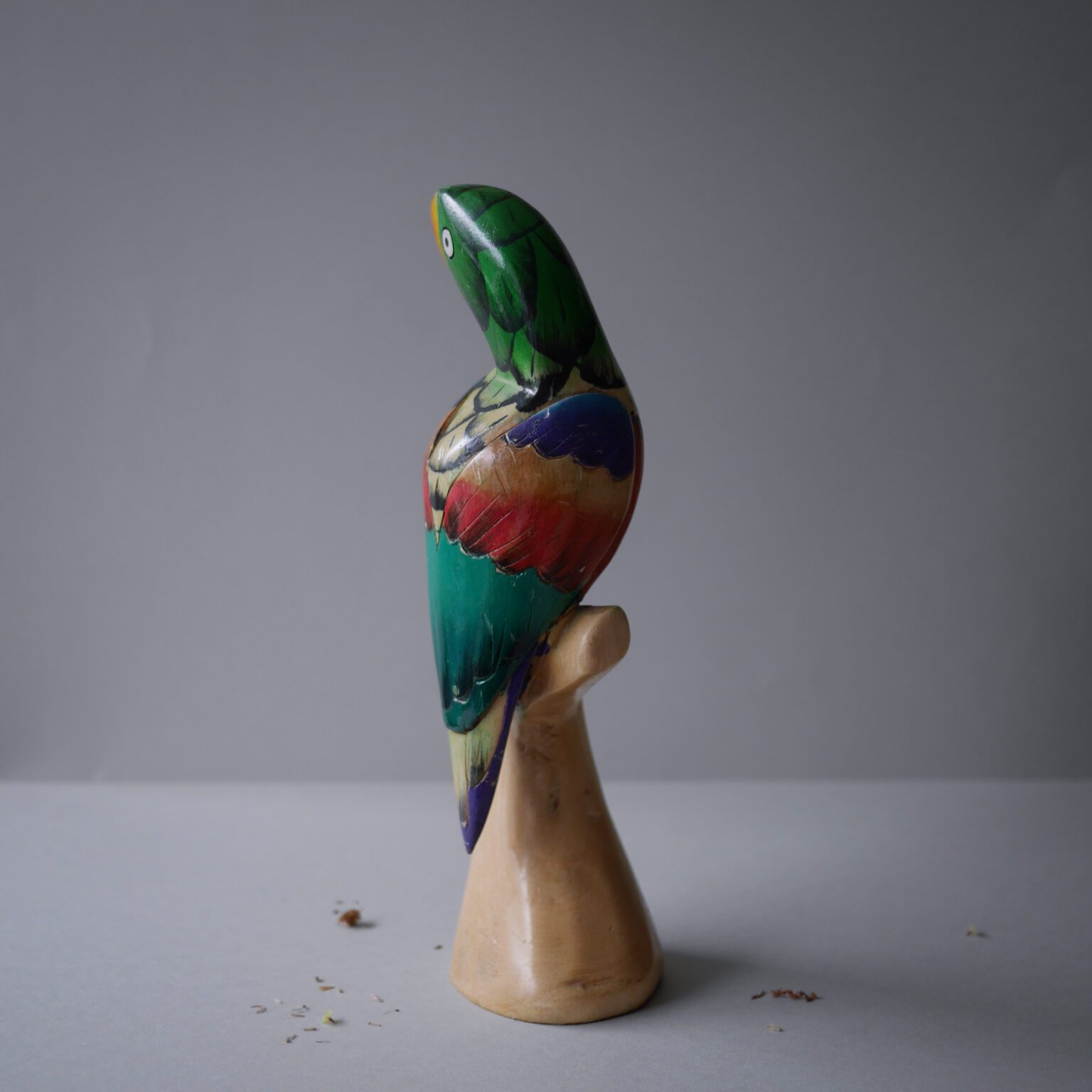 Papegøje Figur i Træ 3