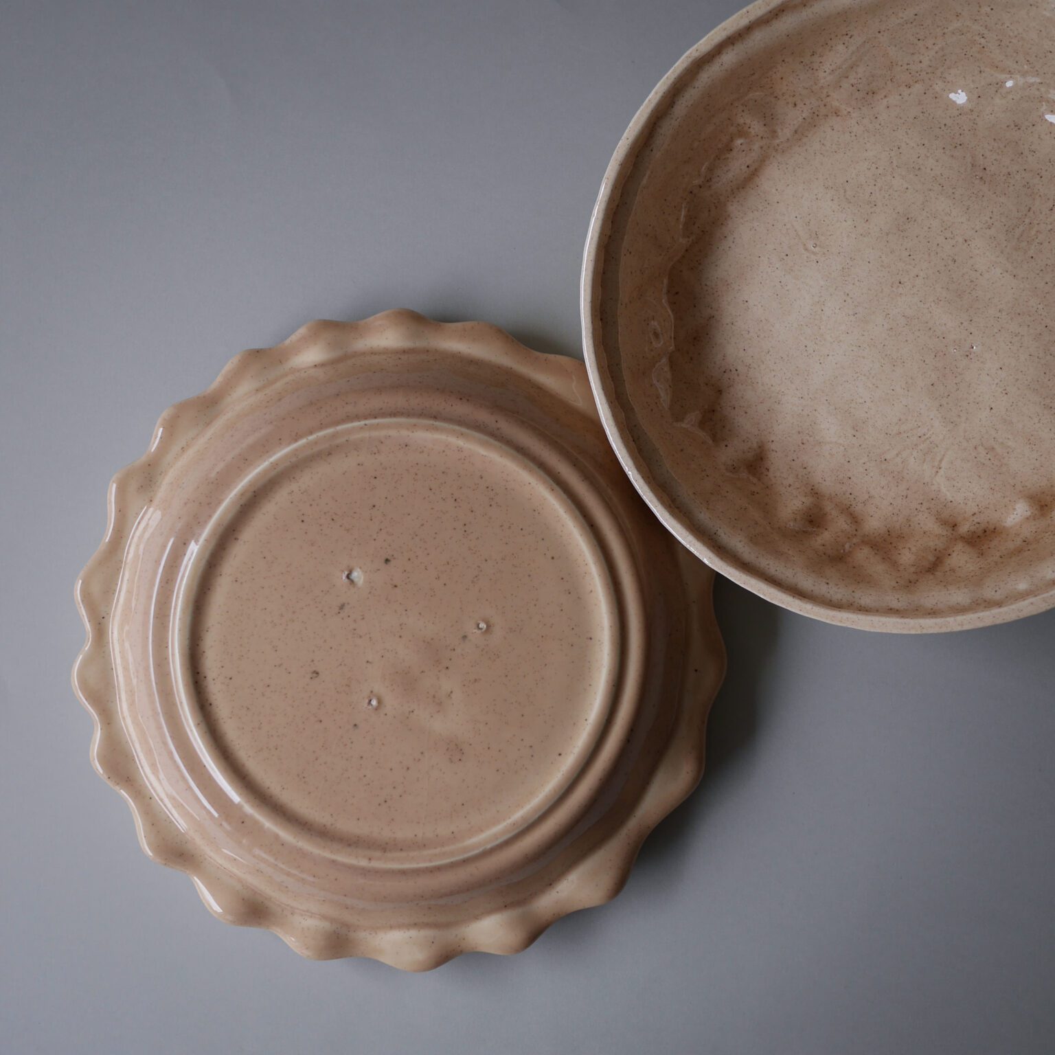 Beige Vintage Tærtefad