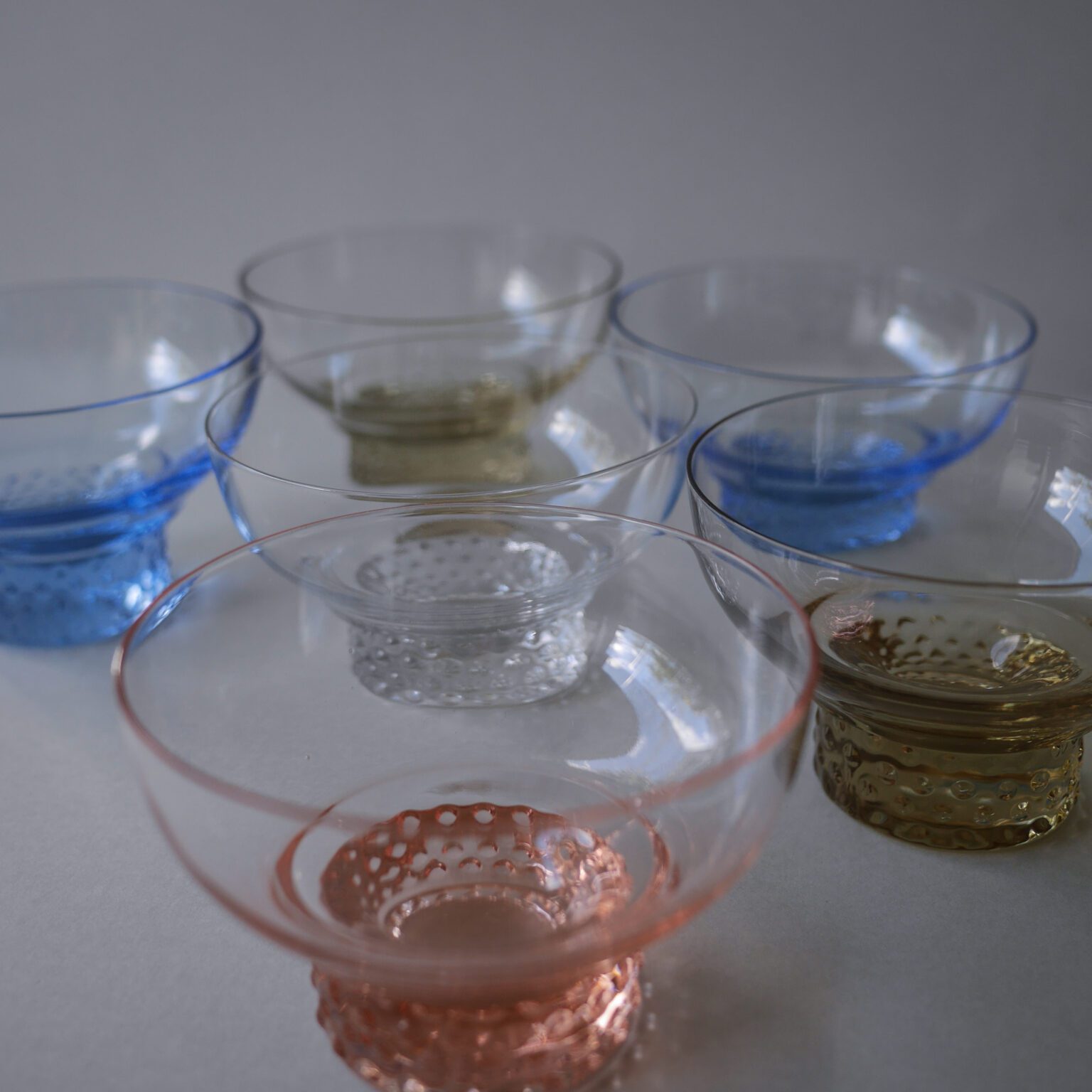 Små pastelfarvede Vintageglas, 6 stk. 2