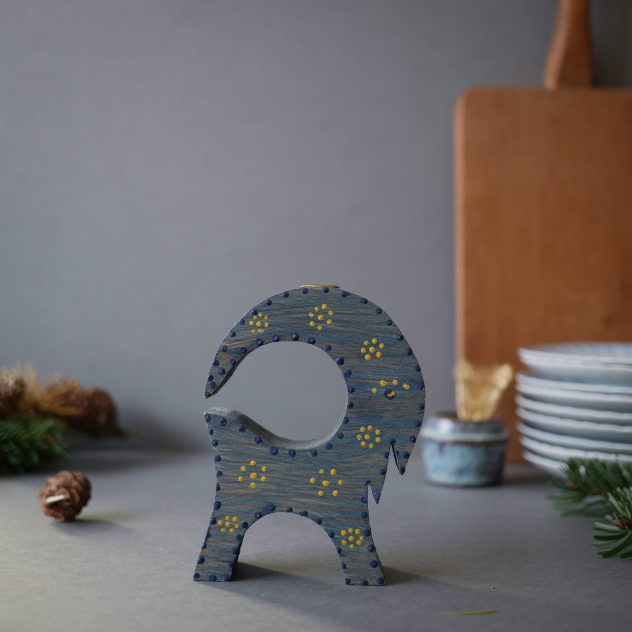 Blå Julebuk i Træ 7
