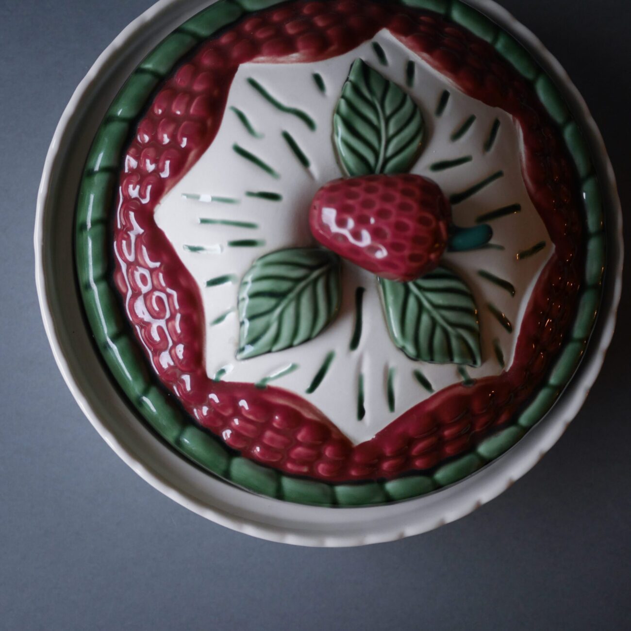 Vintage Tærtefad med Jordbær 3