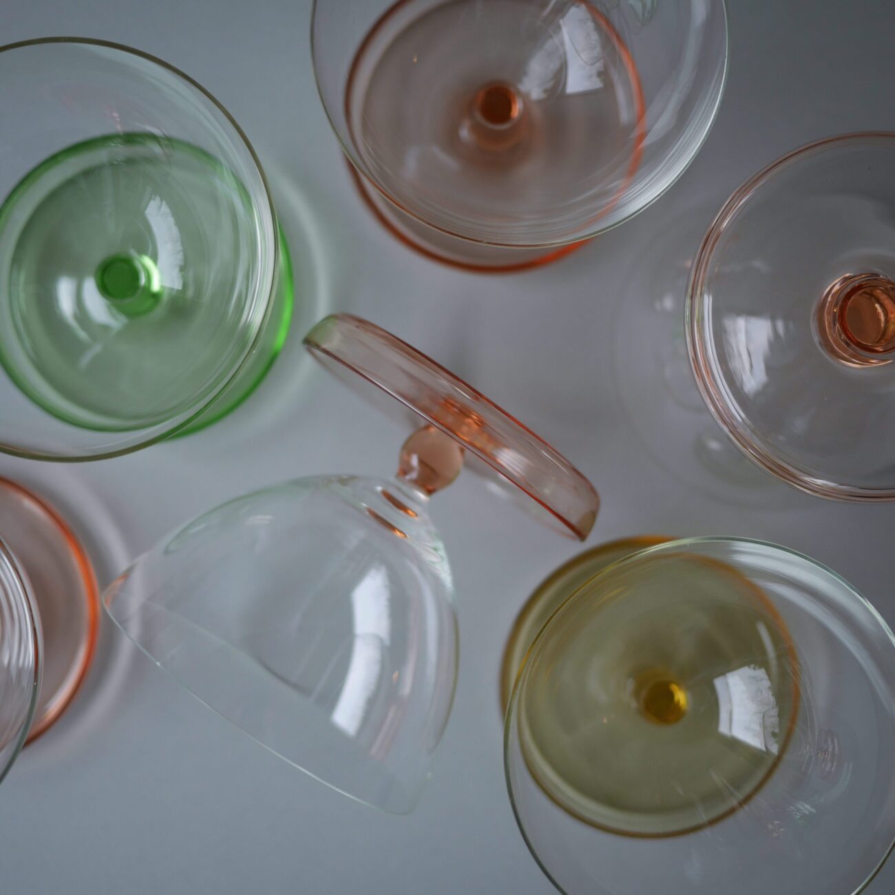 Pastelfarvede Vintage Glas, 6 stk. 7