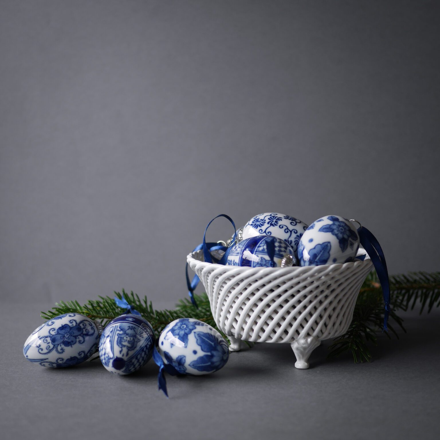 Blåmønstrede Porcelænsæg, 10 stk. 4