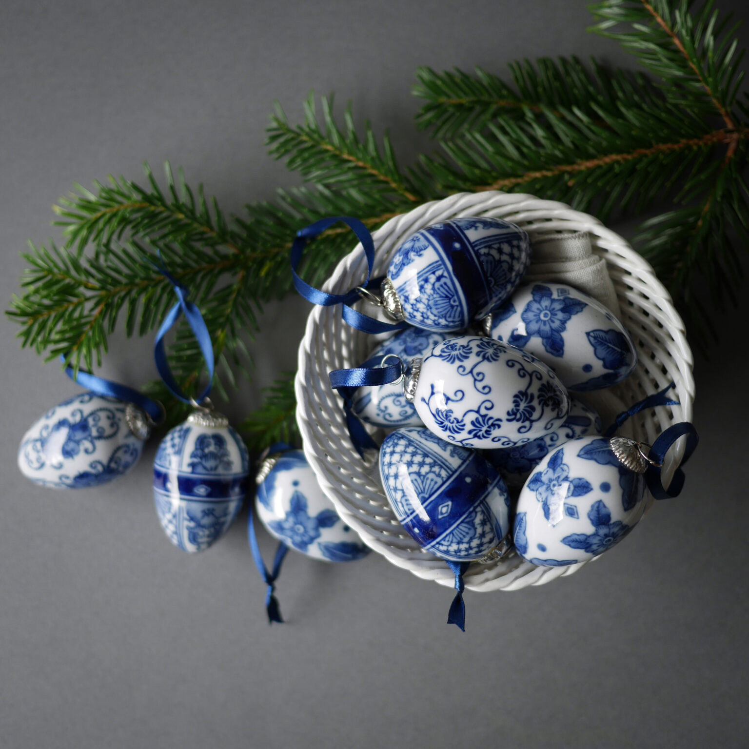 Blåmønstrede Porcelænsæg, 10 stk. 5