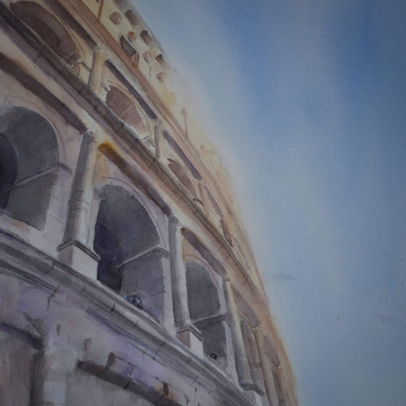 Akvarel Maleri: Colosseum 5