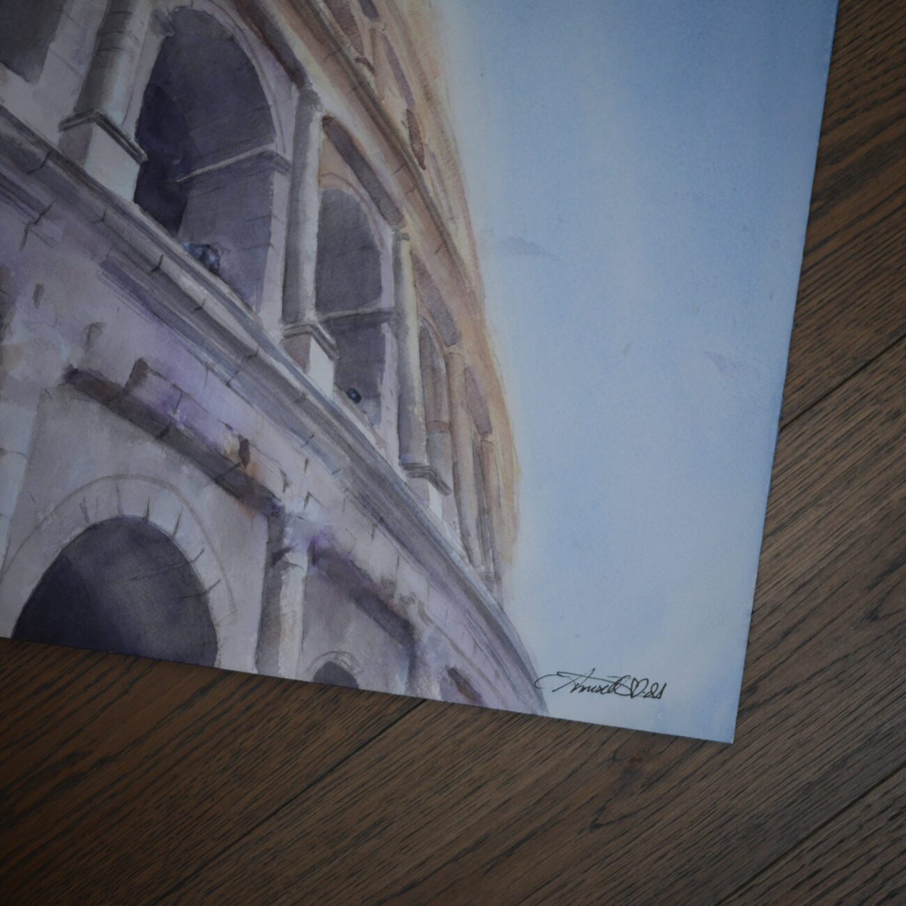 Akvarel Maleri: Colosseum 4