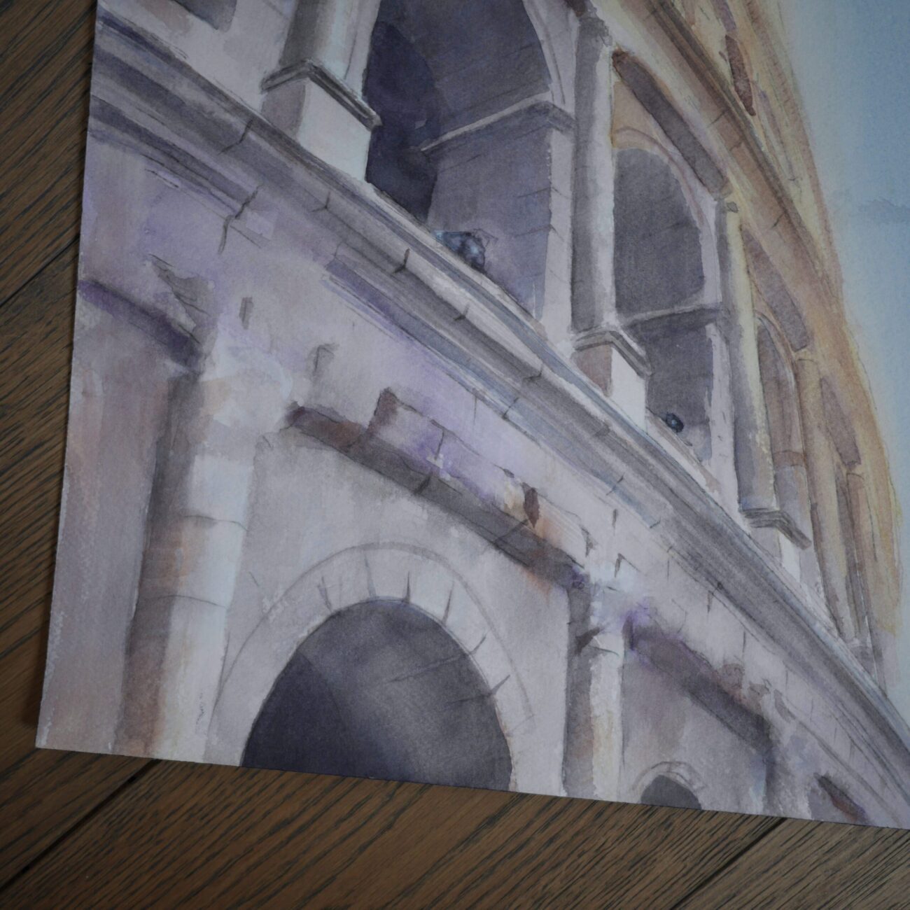 Akvarel Maleri: Colosseum 2