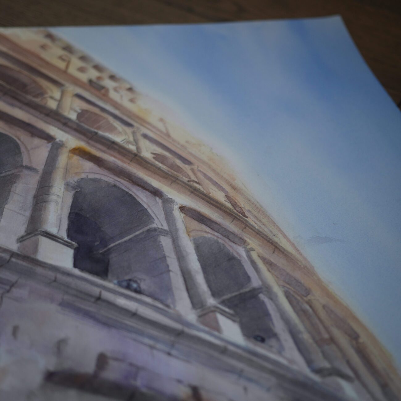 Akvarel Maleri: Colosseum