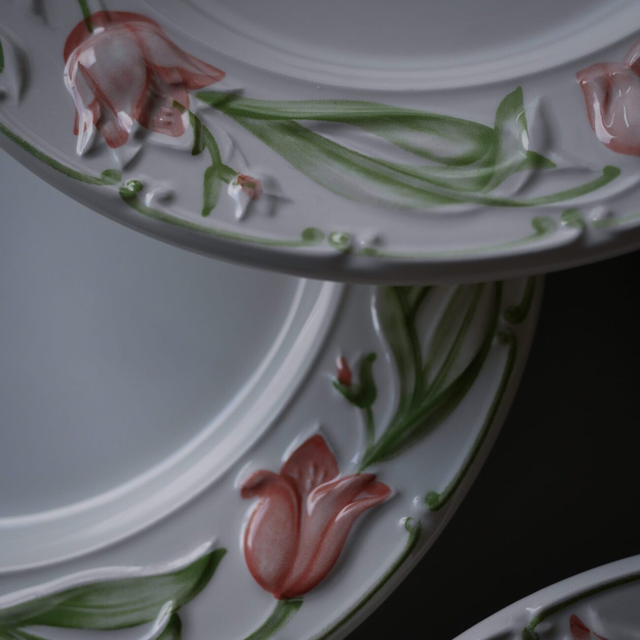 Blomstrede Frokosttallerkner fra Italien, 5 stk. 2