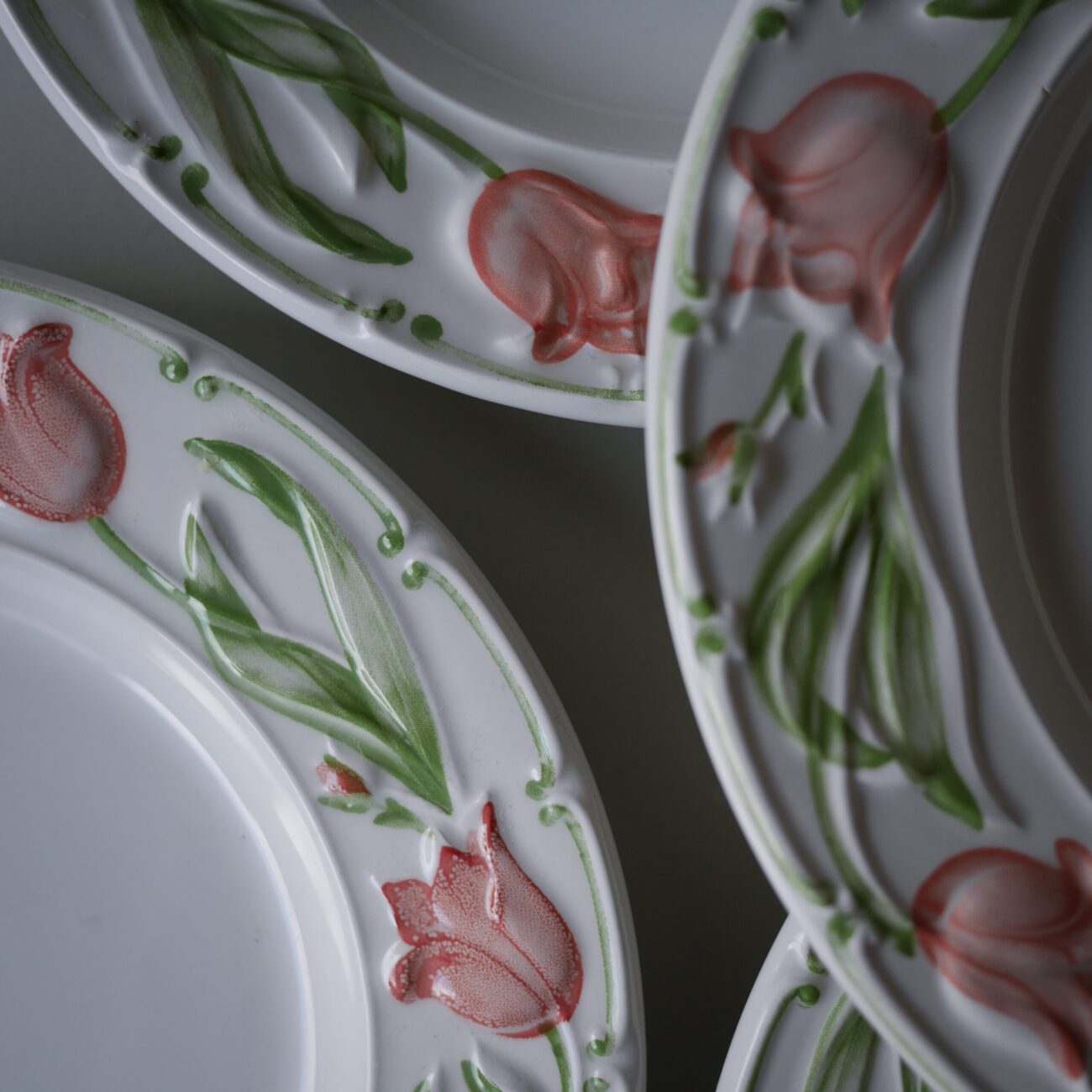 Blomstrede Frokosttallerkner fra Italien, 5 stk. 1