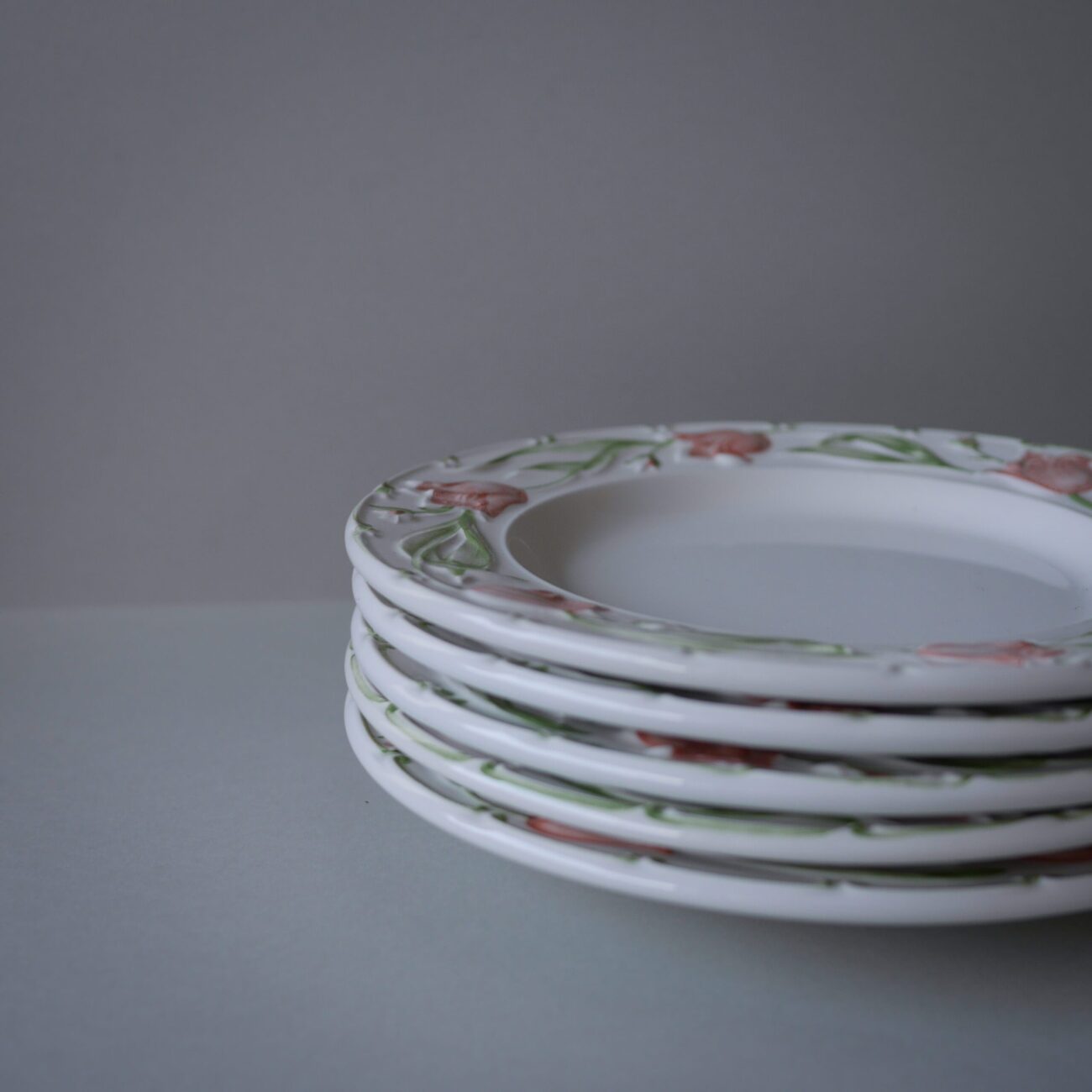 Blomstrede Frokosttallerkner fra Italien, 5 stk. 3