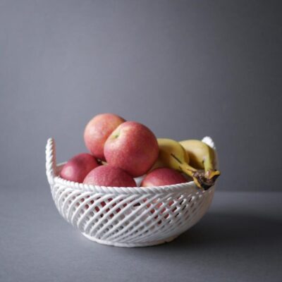 Smuk flettet porcelænsskål