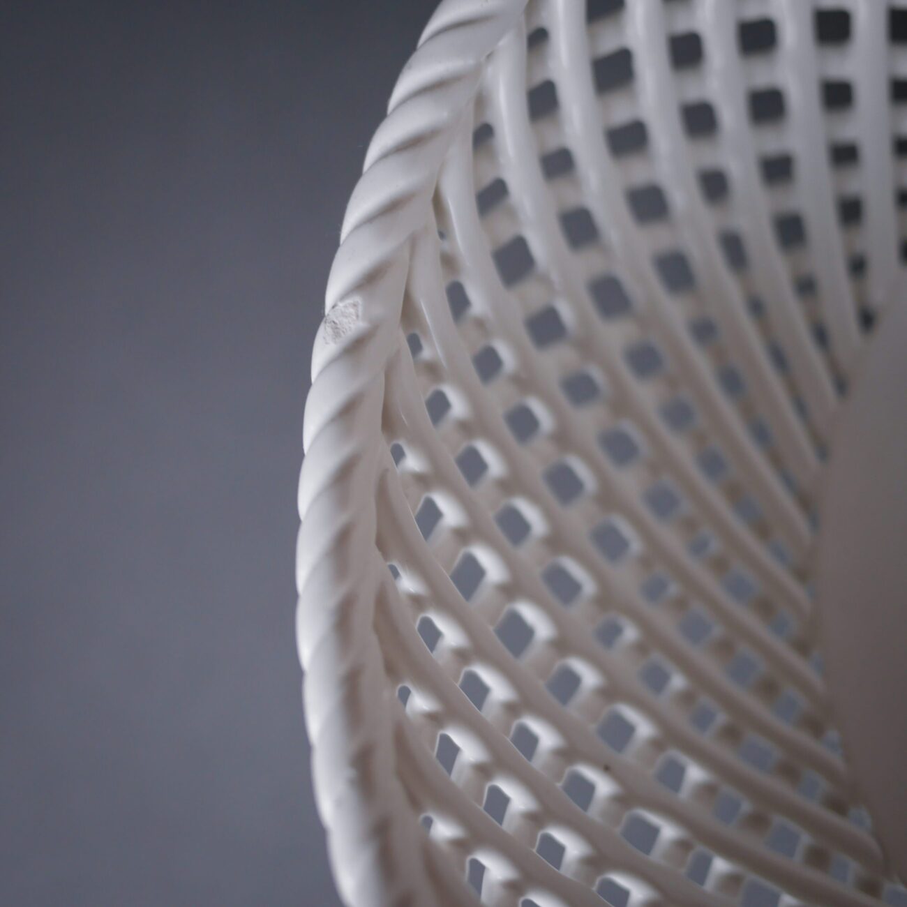 Flettet Hvid Porcelænskurv 7