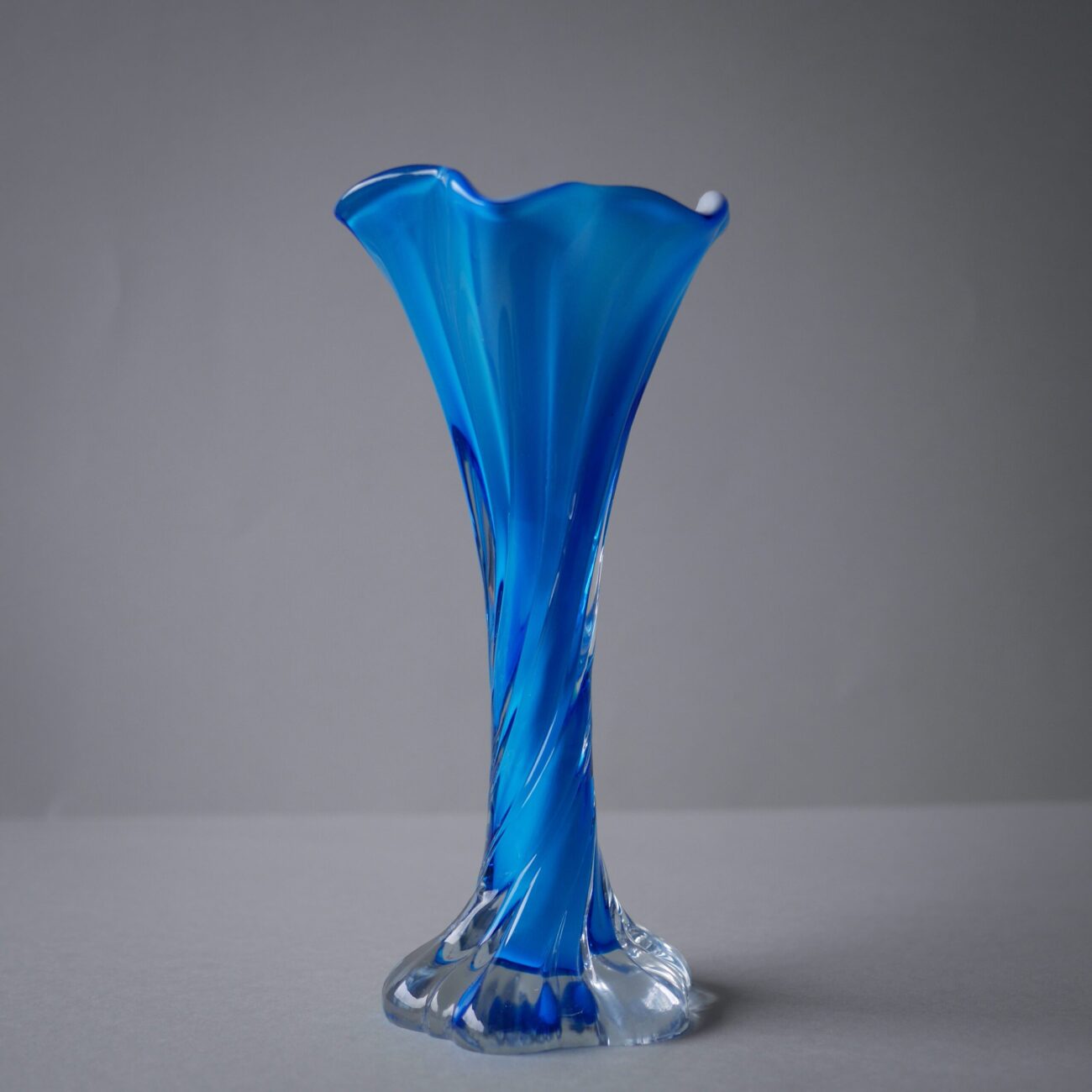 Blå Swirl Glasvase 1