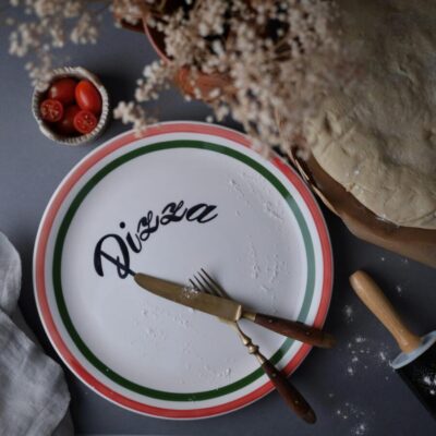 Farverige Pizza Tallerkner