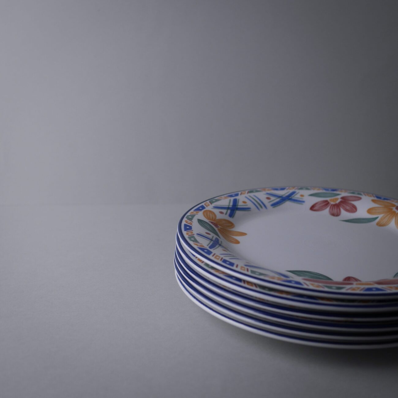 Store Middagstallerkner med Blomster, 6 stk. 3