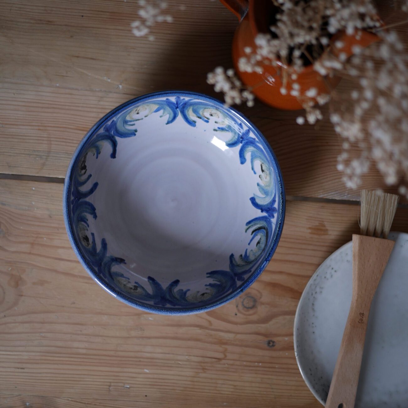 Blåmønstret Vintage Keramikskål