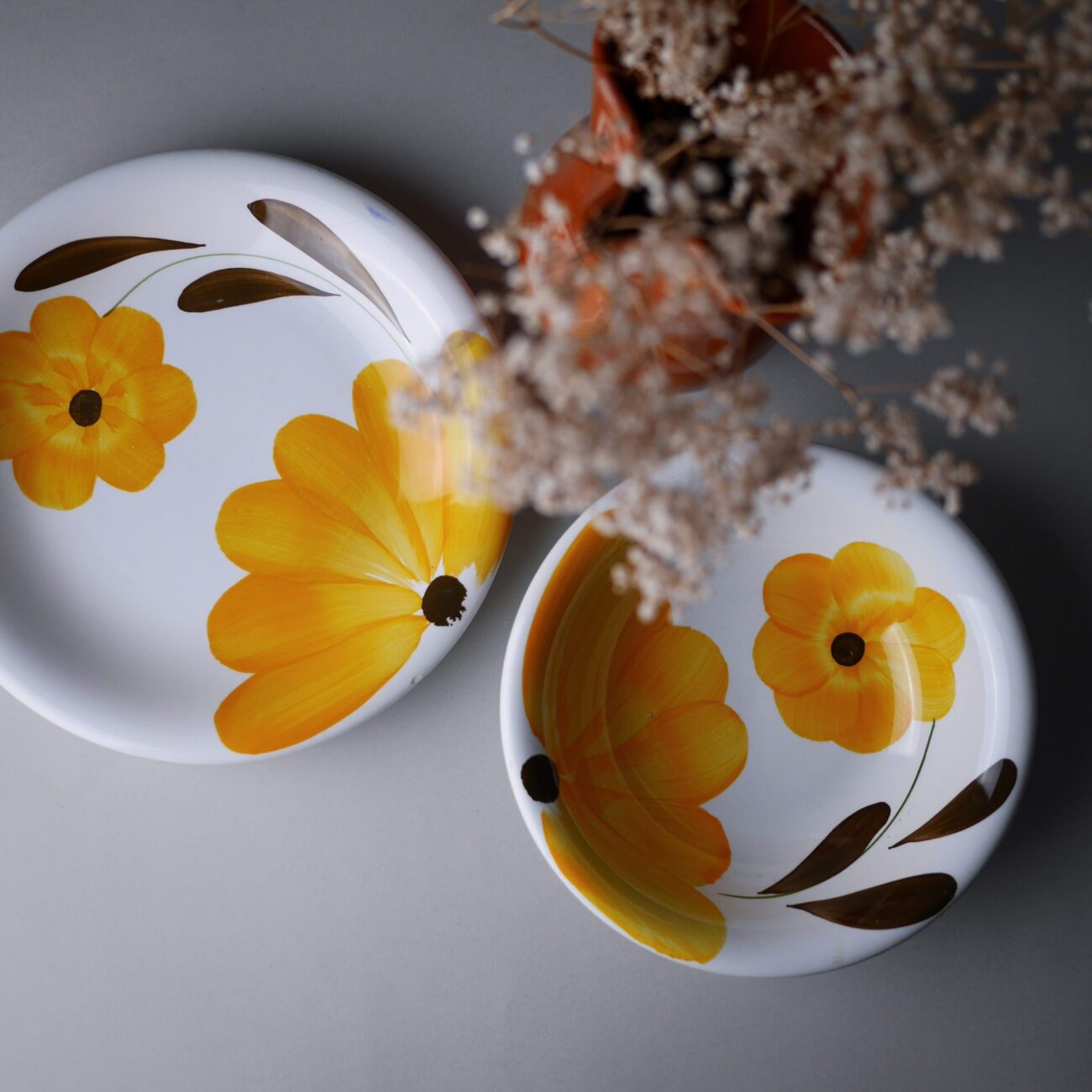 Blomstret Skål & Tallerken, 2 dele