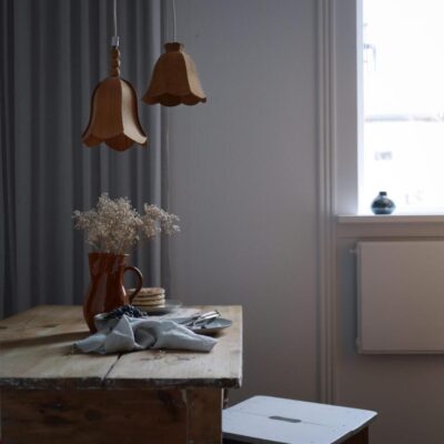 Træ LoftLampe med Dekorationer 1