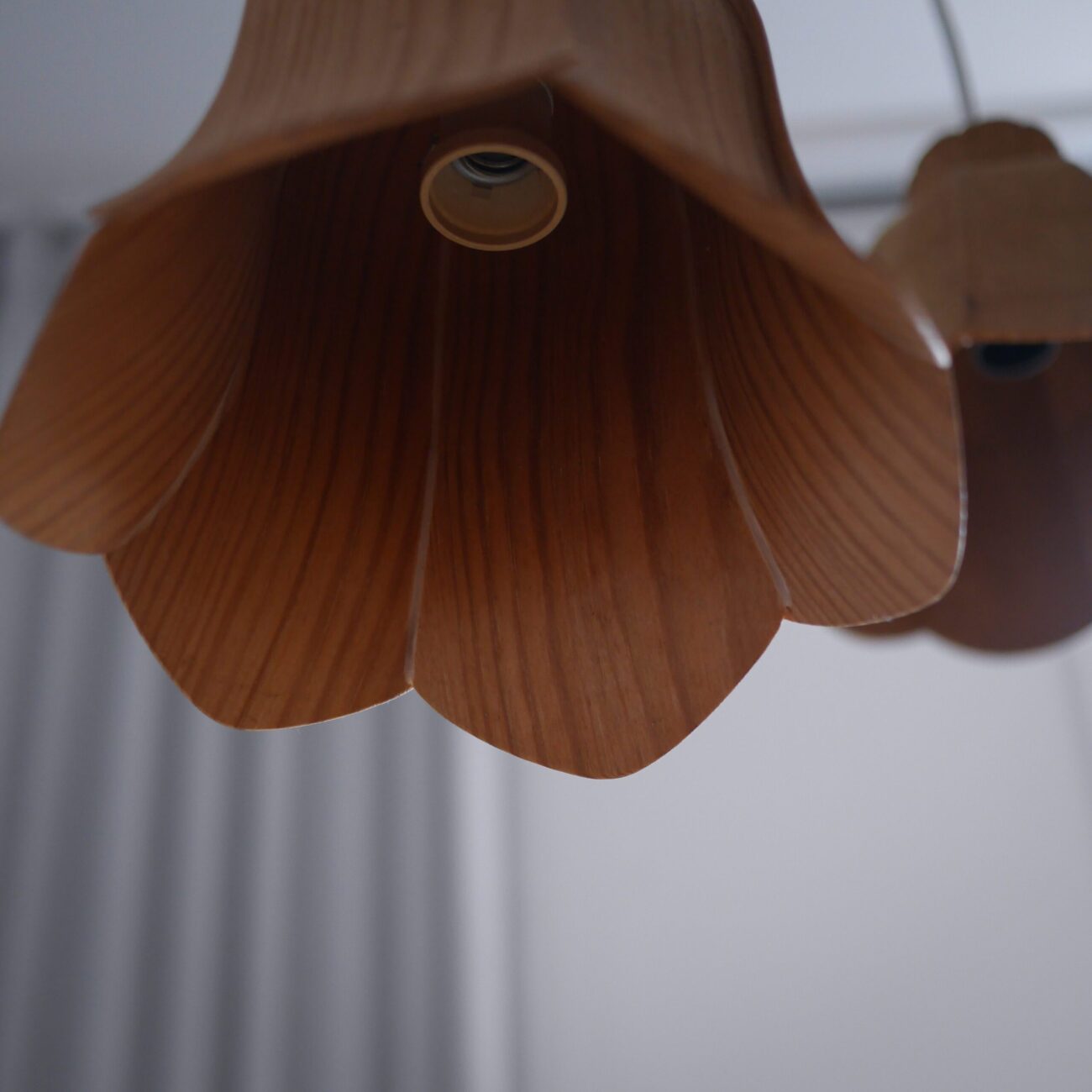 Træ LoftLampe med Dekorationer 6