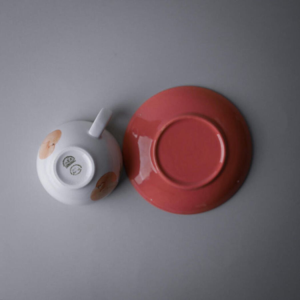 Porcelænskopper med Frugtmotiver, 3 sæt 8