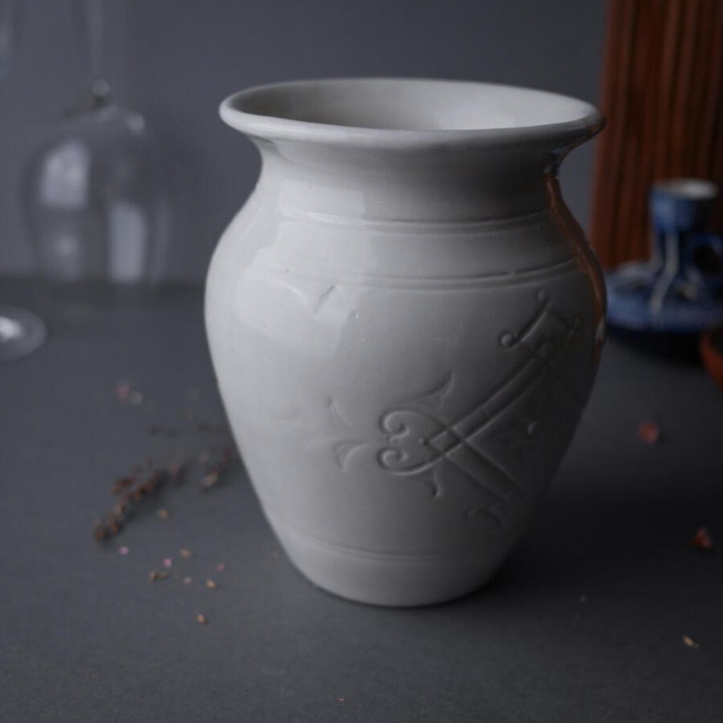 Hvid Keramikkrukke fra Rörstrand 2