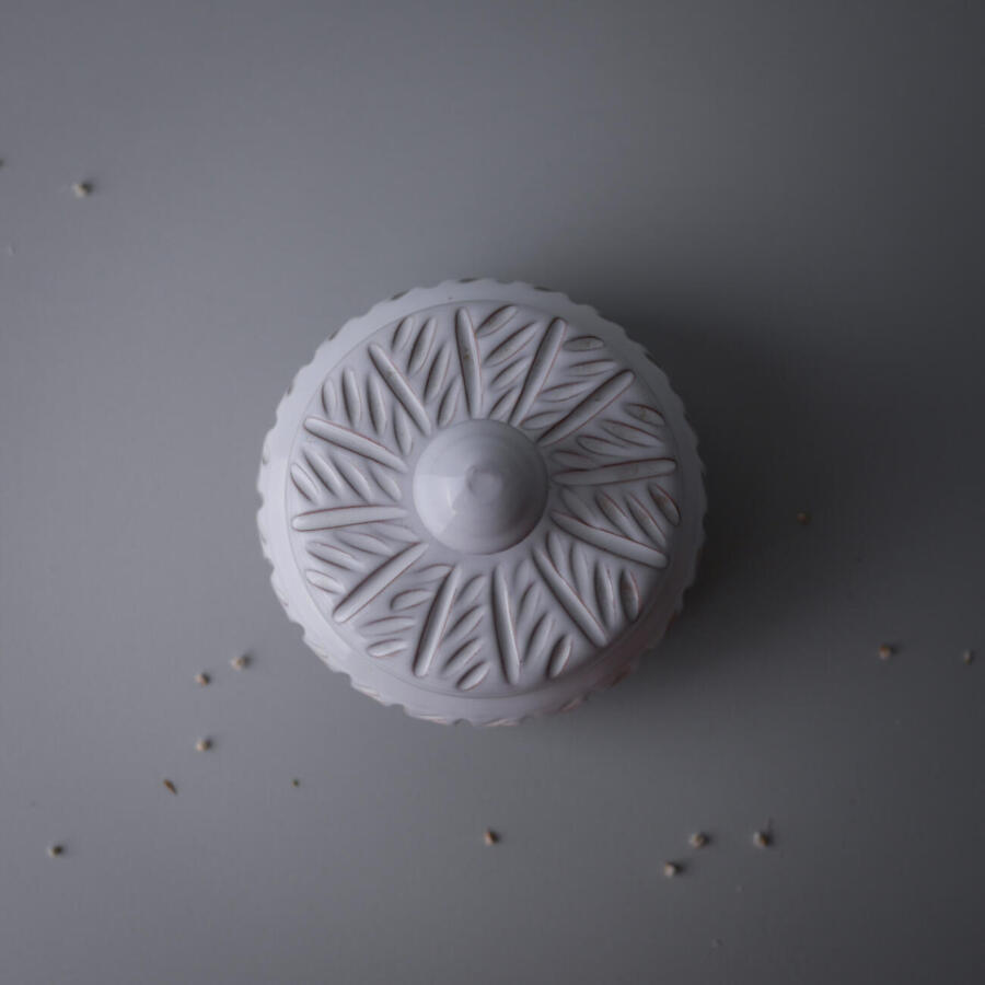 Hvid Keramik Lågkrukke 6