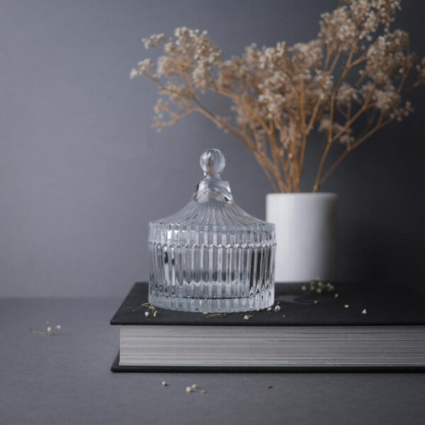 Smuk Rillet Glas Bonbonniere