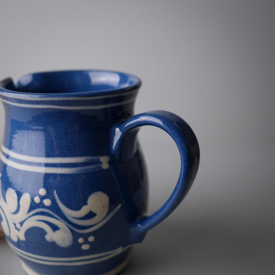 Blå Keramikkande med Hvide Striber 3