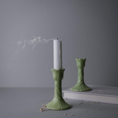 Grønne Lysestager, 2 stk.