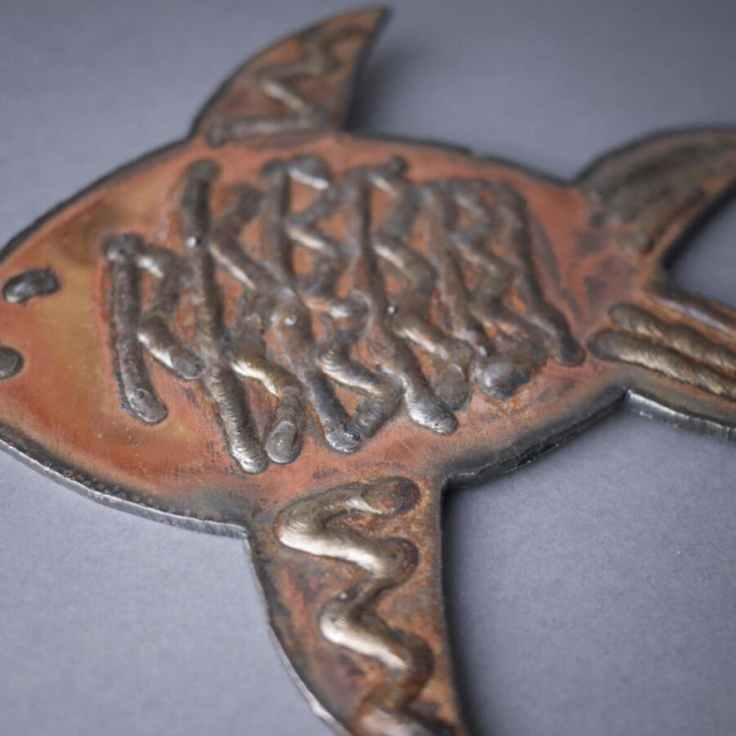 Stor Metal Vægfisk 1