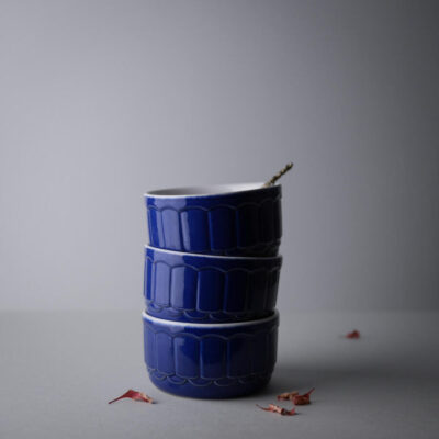 Mørkeblå Keramik Skåle, 3 stk.