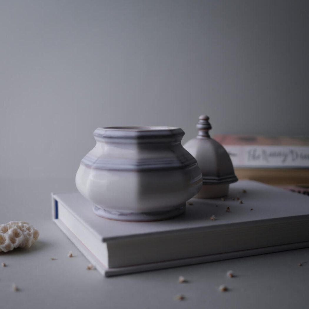 Pastelfarvet Lågkrukke 1