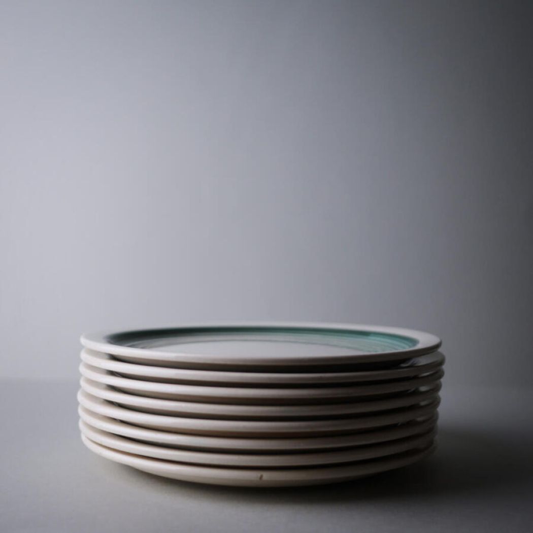 Håndmalede Grønne Frokosttallerkner, 8 stk. 1