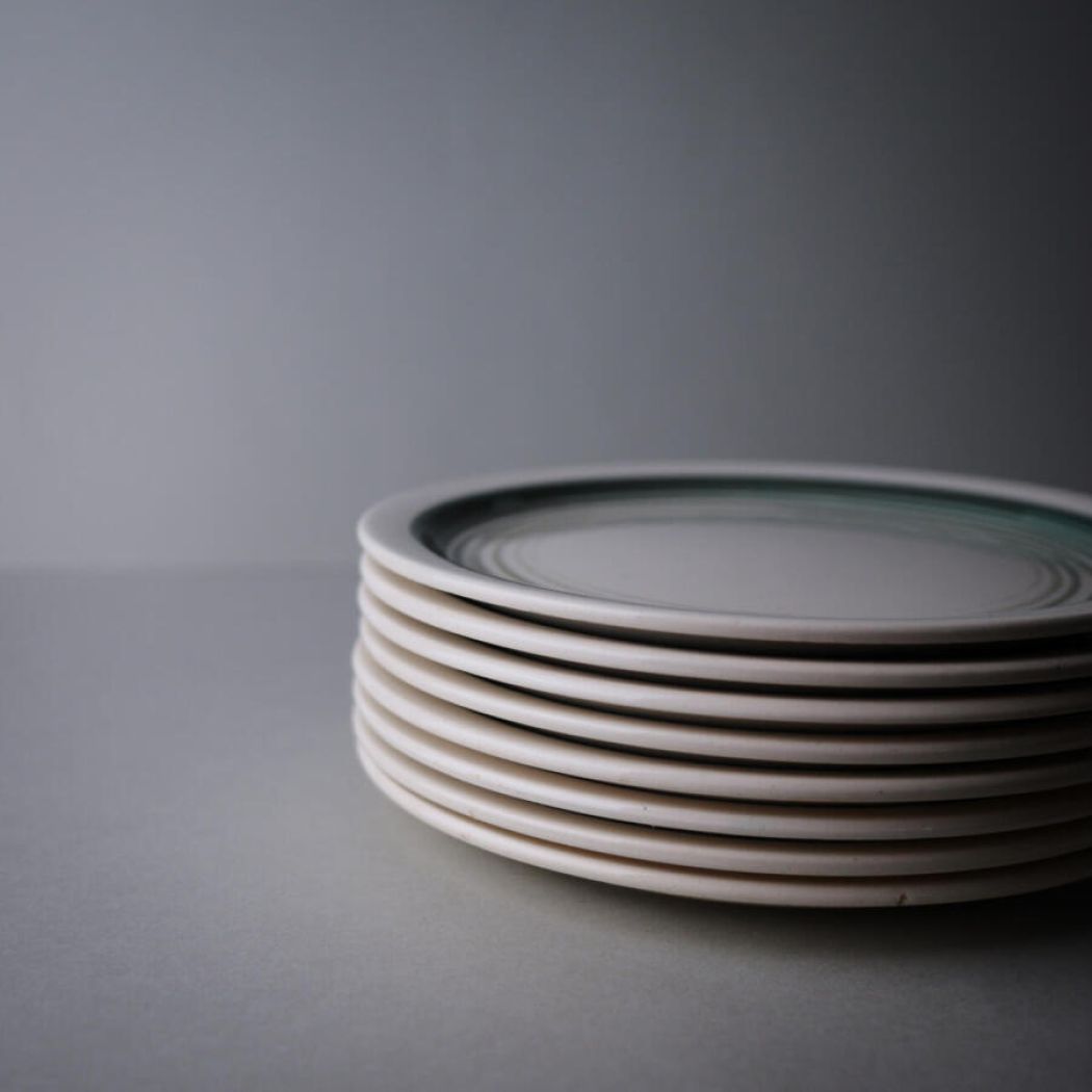 Håndmalede Grønne Frokosttallerkner, 8 stk. 2